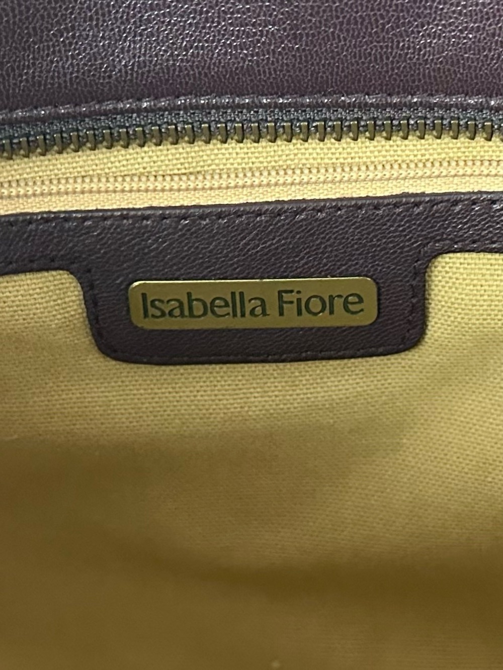 Isabella Fiore ‘Set in Stone’ Jeweled Tote Bag Tan and Brown Leather Trim - Picture 12 of 16